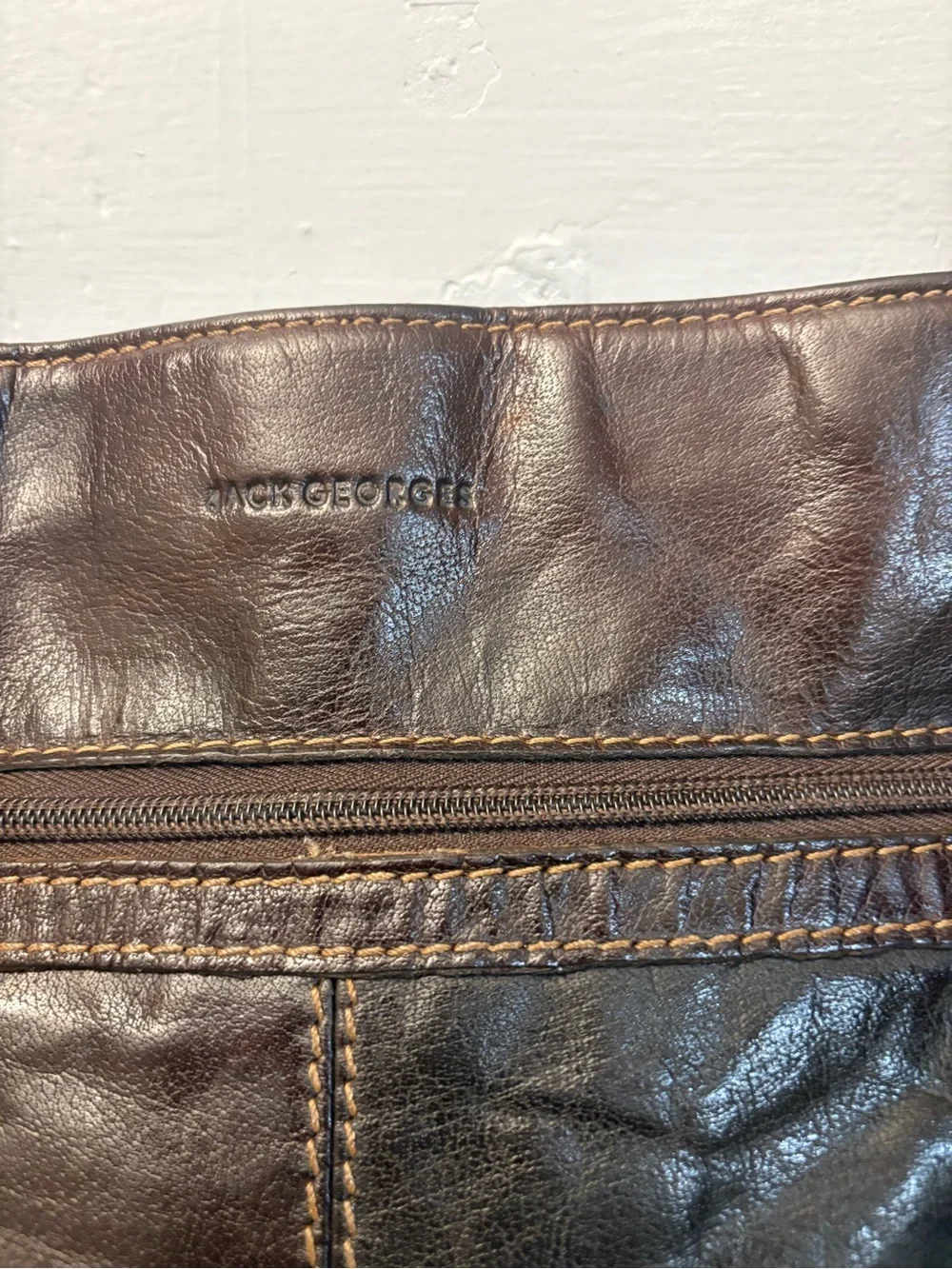 Jack George’s Voyager Leather Stained Buffalo Crossbody Bag Excellent Condition